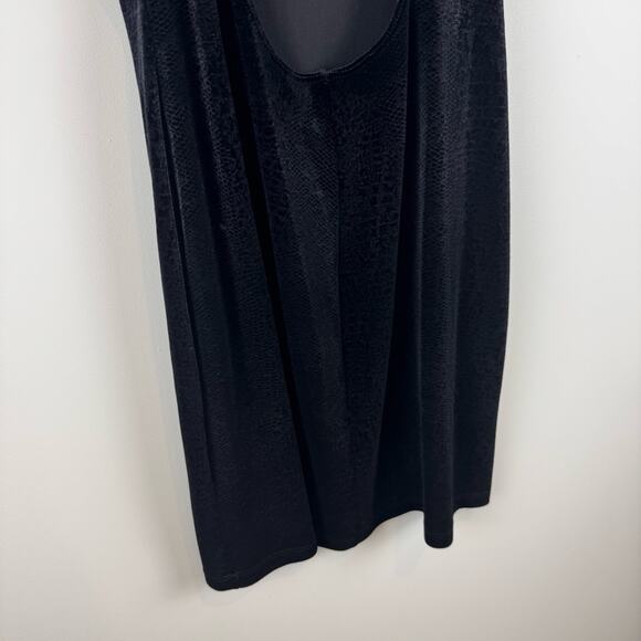Vintage 90s Y2K PS PerSeption Spaghetti Strap Textured Black Slip Dress ~ Large - Picture 7 of 12